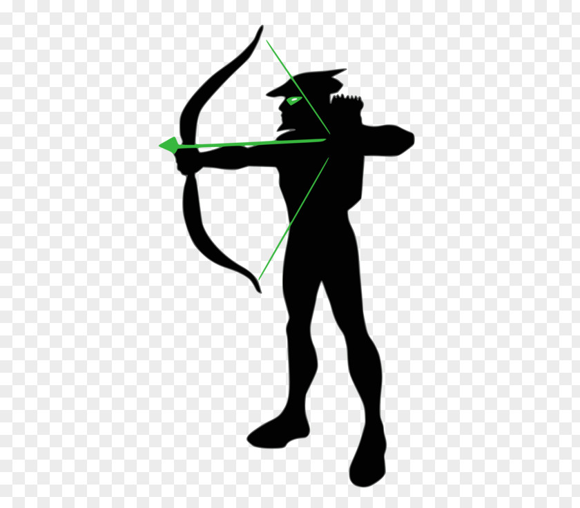 Bow Arrow Green Silhouette Cartoon PNG