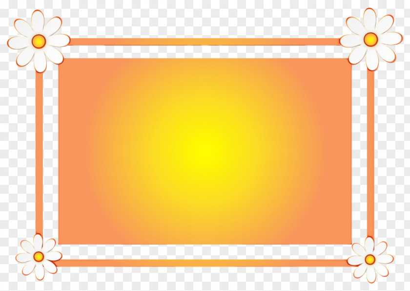 Rectangle Yellow Background Frame PNG