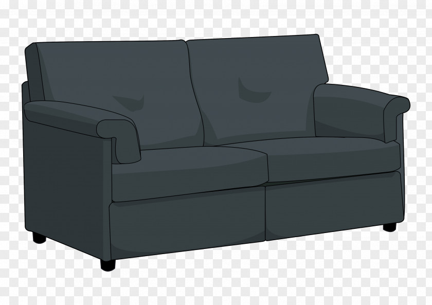 Comfort Armrest Furniture Couch Black Sofa Bed Chair PNG