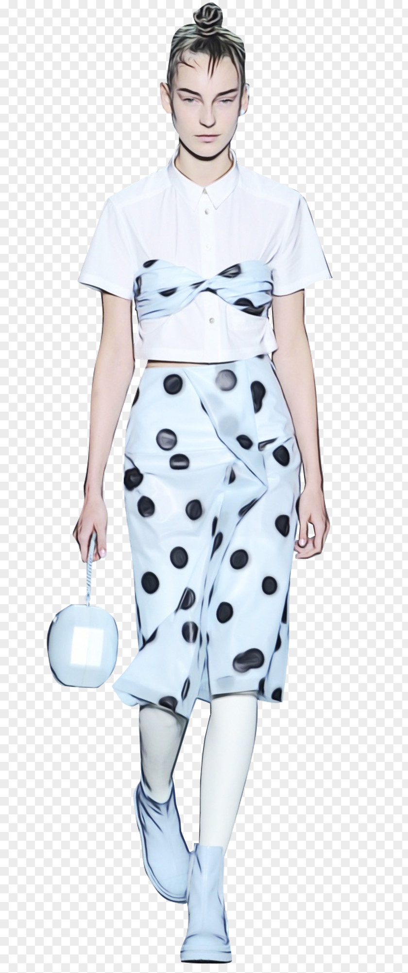 Sheath Dress Fashion Model Watercolor Cartoon PNG