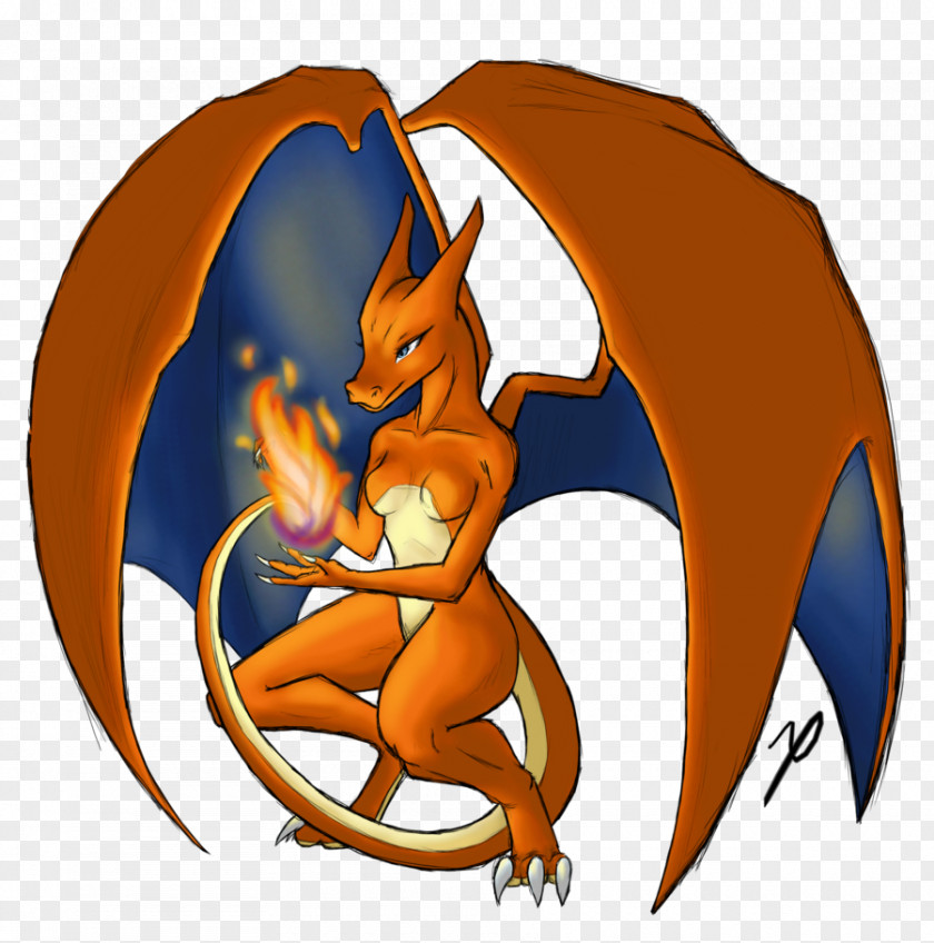 Dragon Charizard Pokémon Female Illustration PNG