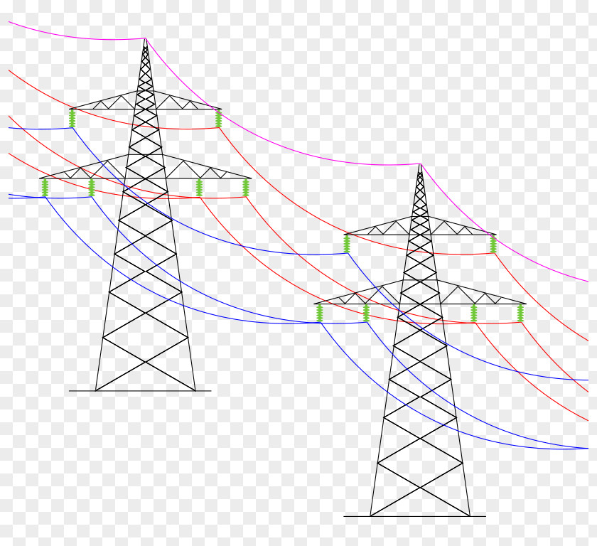 Transmission Line Overhead Power Drawing Pylon Electricity Diagram PNG