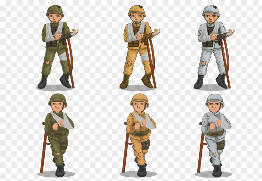 Cartoon Disabled Soldiers Soldier Euclidean Vector Wounded In Action Clip Art PNG