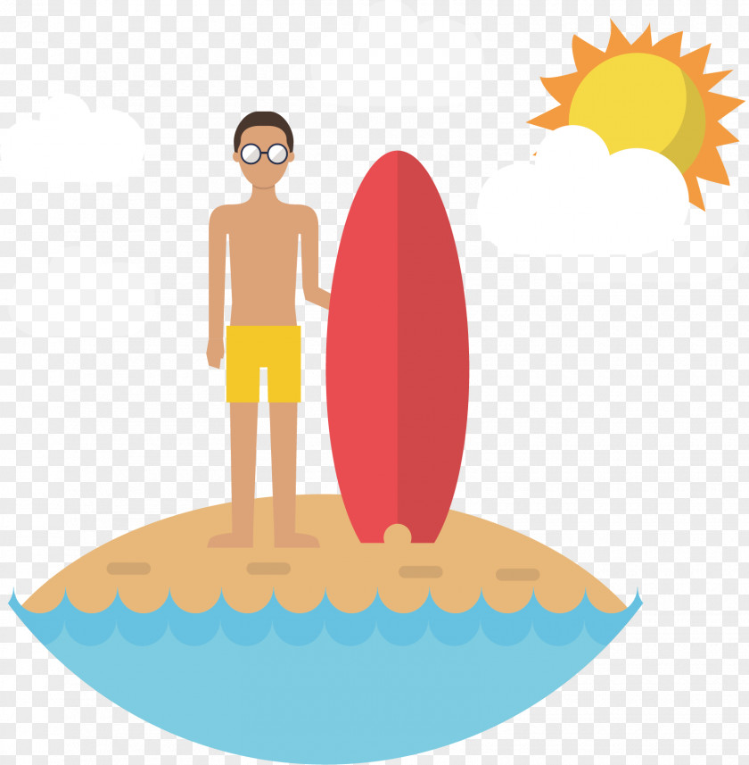 Beach Surfing Clip Art PNG