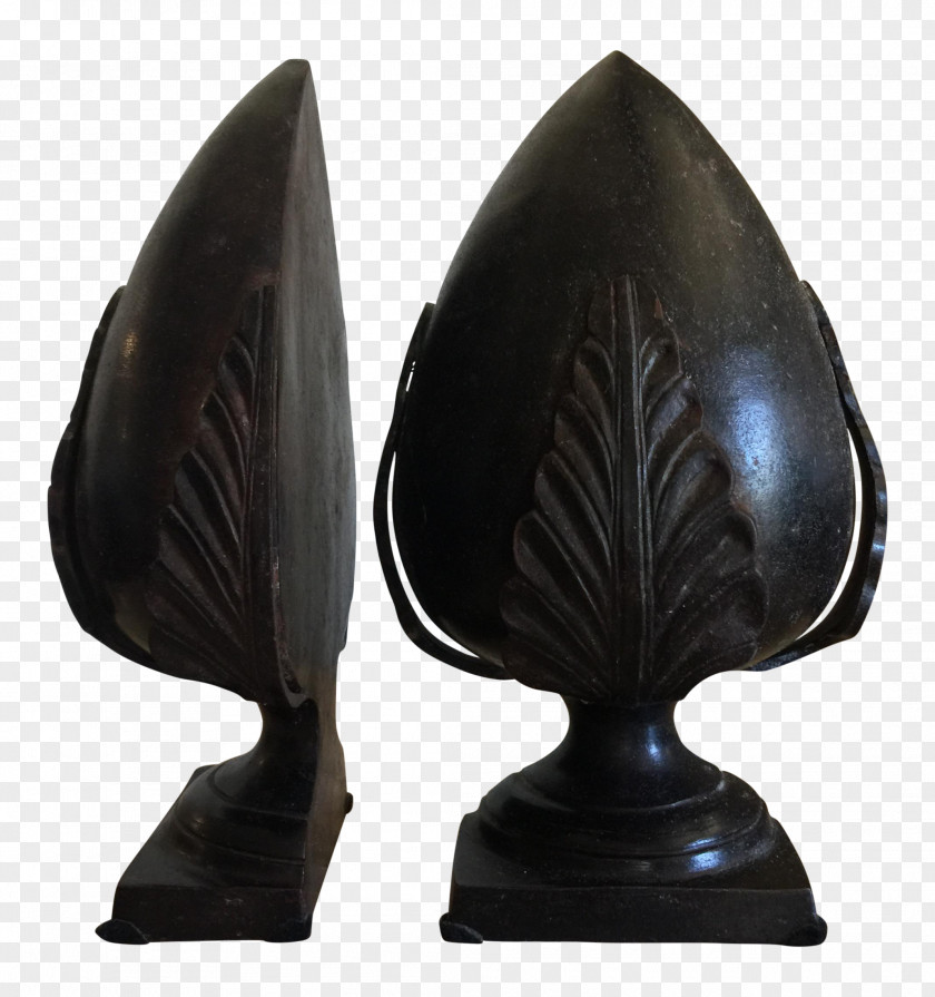 Bronze Bookend Leaf Motif Chairish Ladera Ranch PNG