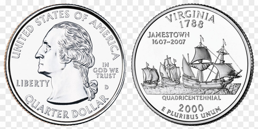 Jamestown Ferry New Jersey 50 State Quarters Hampshire Coin PNG