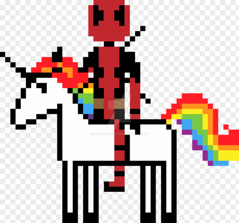 Chimichanga Deadpool Pixel Art Unicorn PNG