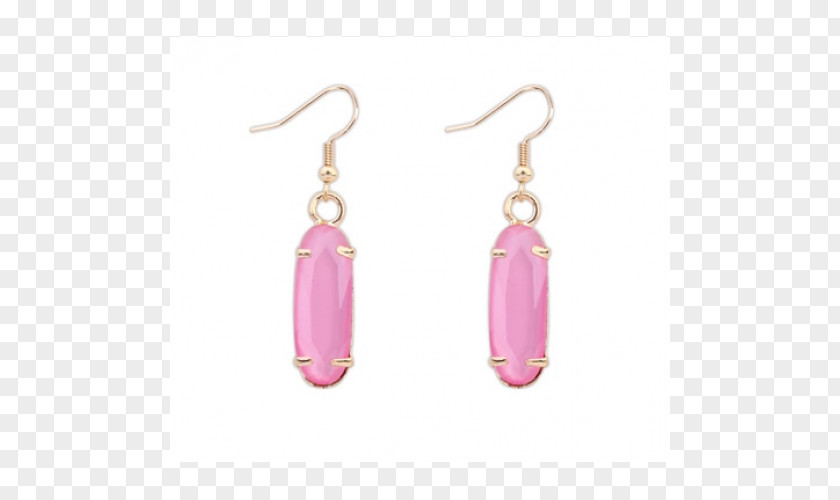 Gemstone Earring Pink M RTV PNG