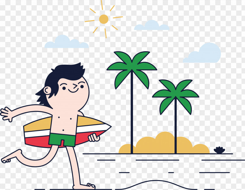 Go Swimming Slightly Vector Surfing Illustration PNG