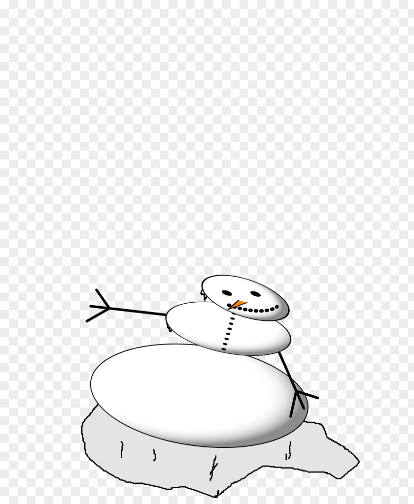 Melting Line Art Snowman Clip PNG