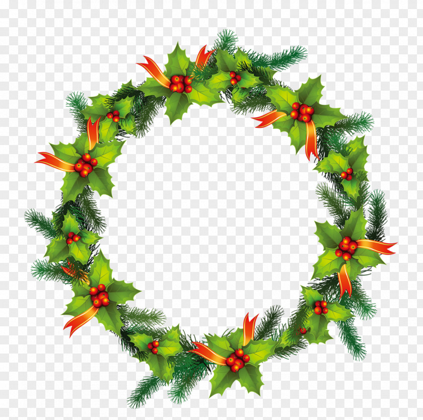 Christmas Wreath Illustration PNG