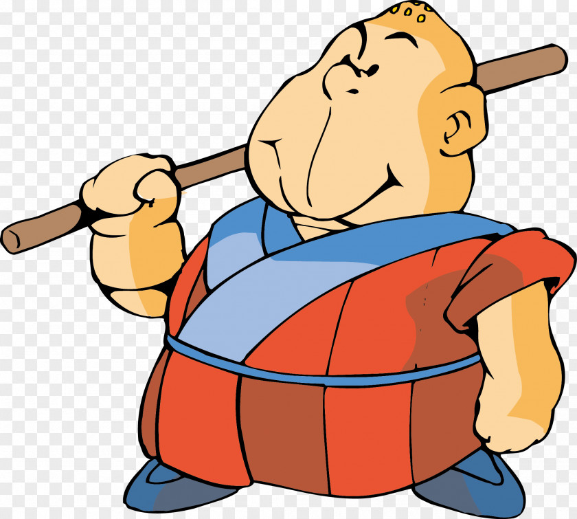 A Warrior Carrying Stick Cartoon Humour Comics Illustration PNG