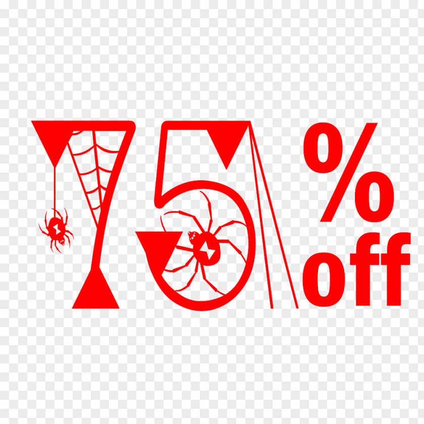 Halloween Sale 75% Off Discount Tag. PNG