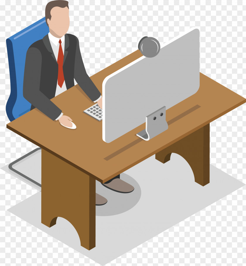 Vector Computer Office Staff Download Adobe Illustrator PNG