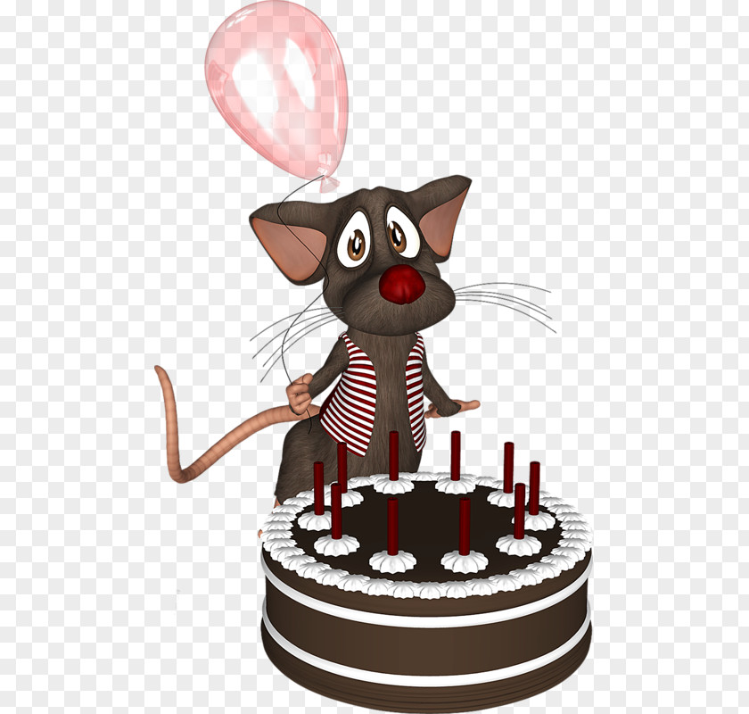 Cartoon Mouse And Balloons Cat Birthday Cake Chocolate Computer PNG