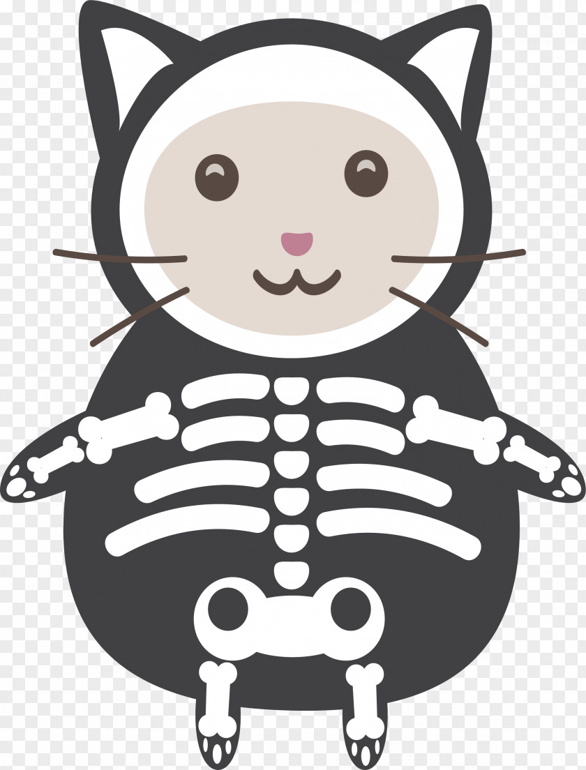 Skeleton Cat Halloween Euclidean Vector Disguise PNG
