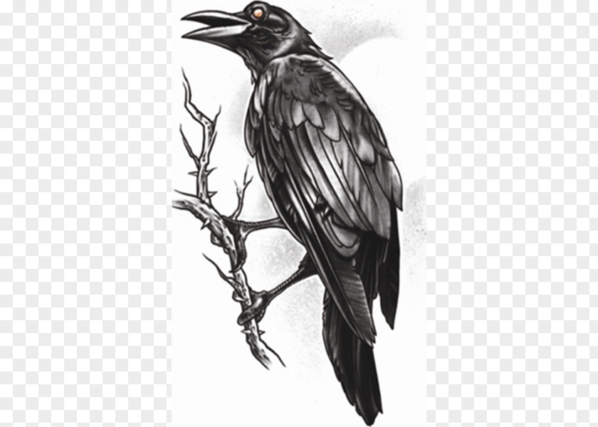 Sleeve Tattoo Gothic Fashion American Crow Abziehtattoo PNG