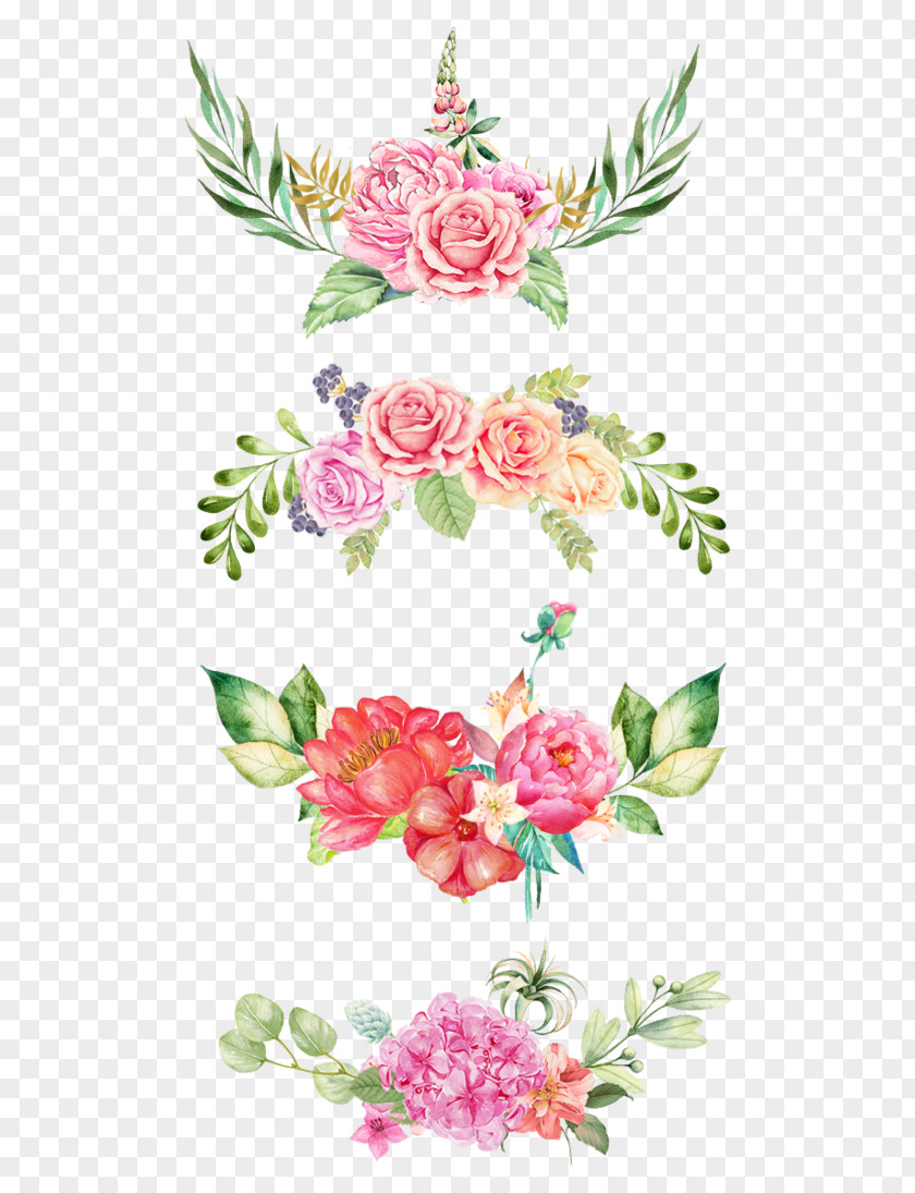 Flower Clip Art Floral Bouquets Watercolor Painting Illustration PNG