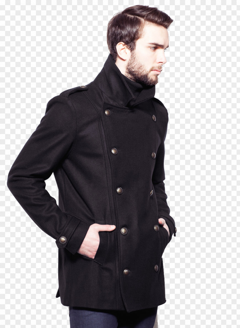 Coat Hoodie Pea Jacket Military PNG