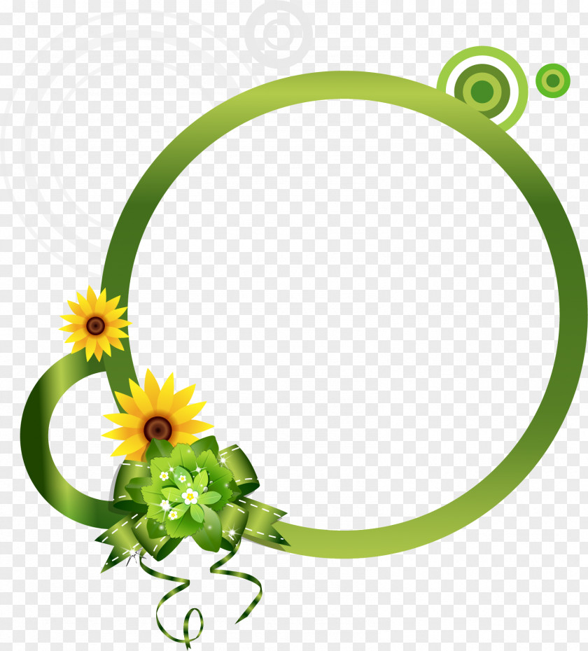 Flower Circle Frame Floral PNG