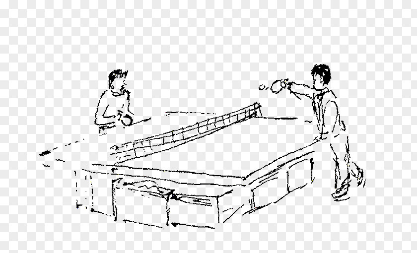 Hand-painted Lines Table Tennis PNG