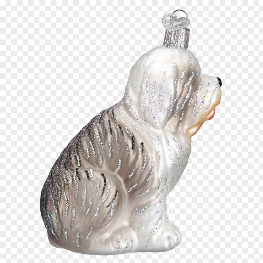 Old English Sheepdog Dog Figurine PNG