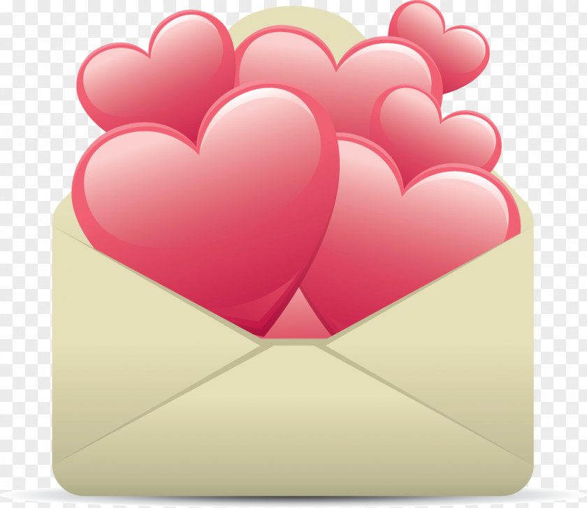 Creative Valentine's Day Paper Envelope Heart PNG