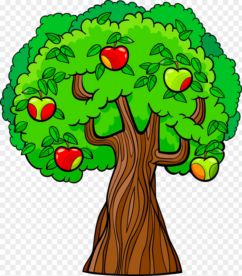 Cartoon Apple Tree Cartoonist Stock Illustration PNG