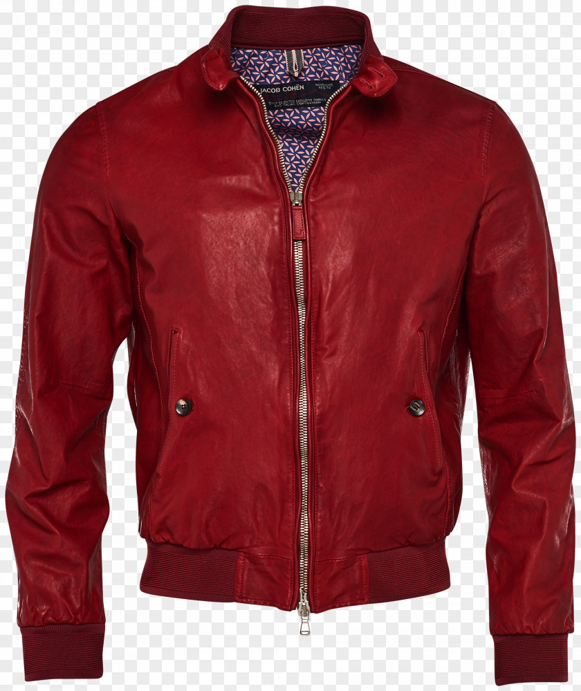 Jacket Leather Sleeve Maroon PNG