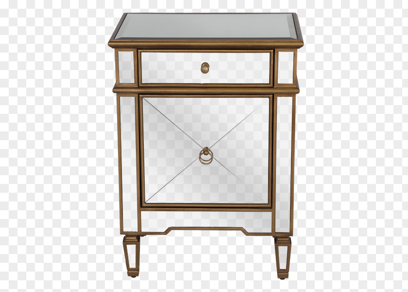 Table Bedside Tables Furniture Mirror Drawer PNG