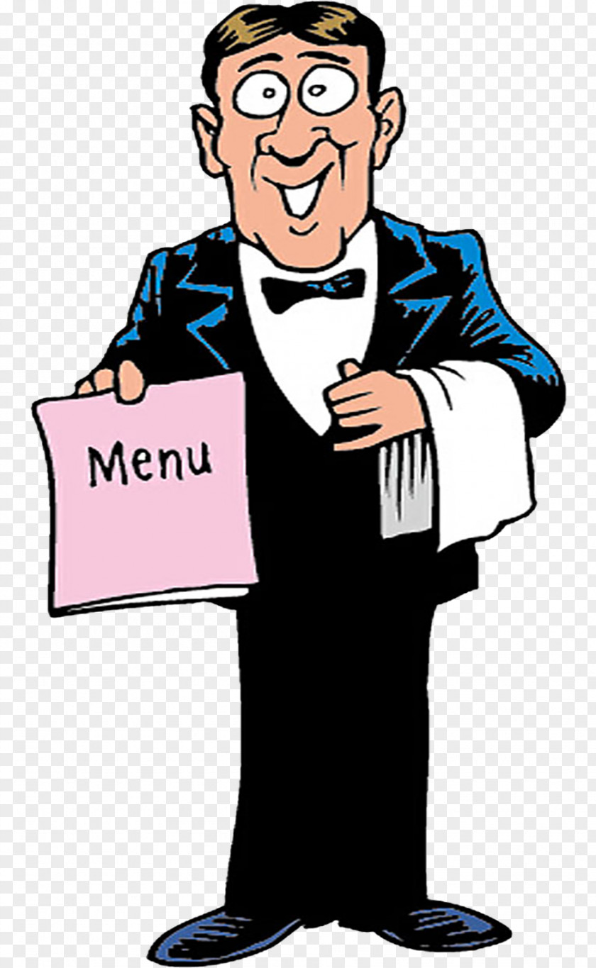 Waiter With The Menu Restaurant Illustration PNG