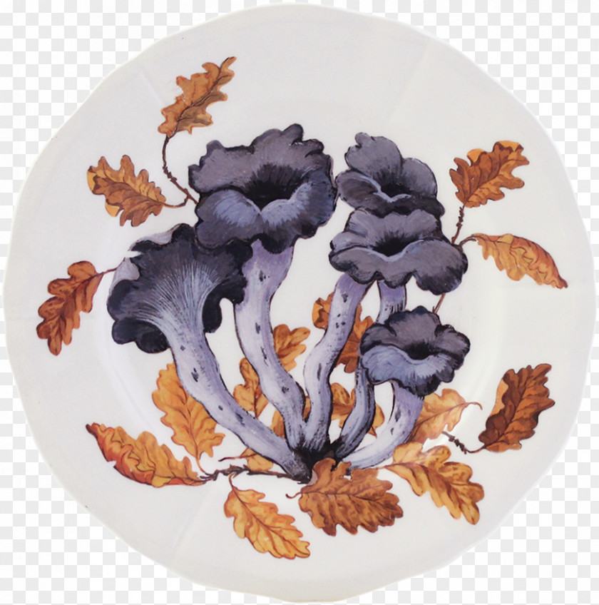 Plate Chanterelle Gien Canapé Mushroom PNG