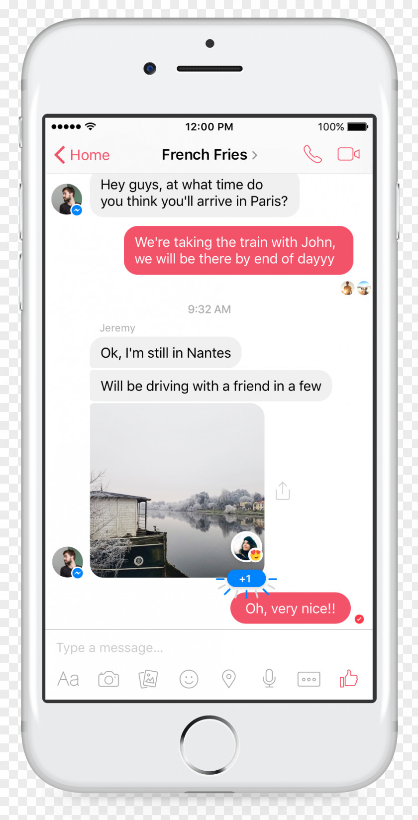 Reaction Facebook Messenger Message Mobile App Online Chat Communication PNG