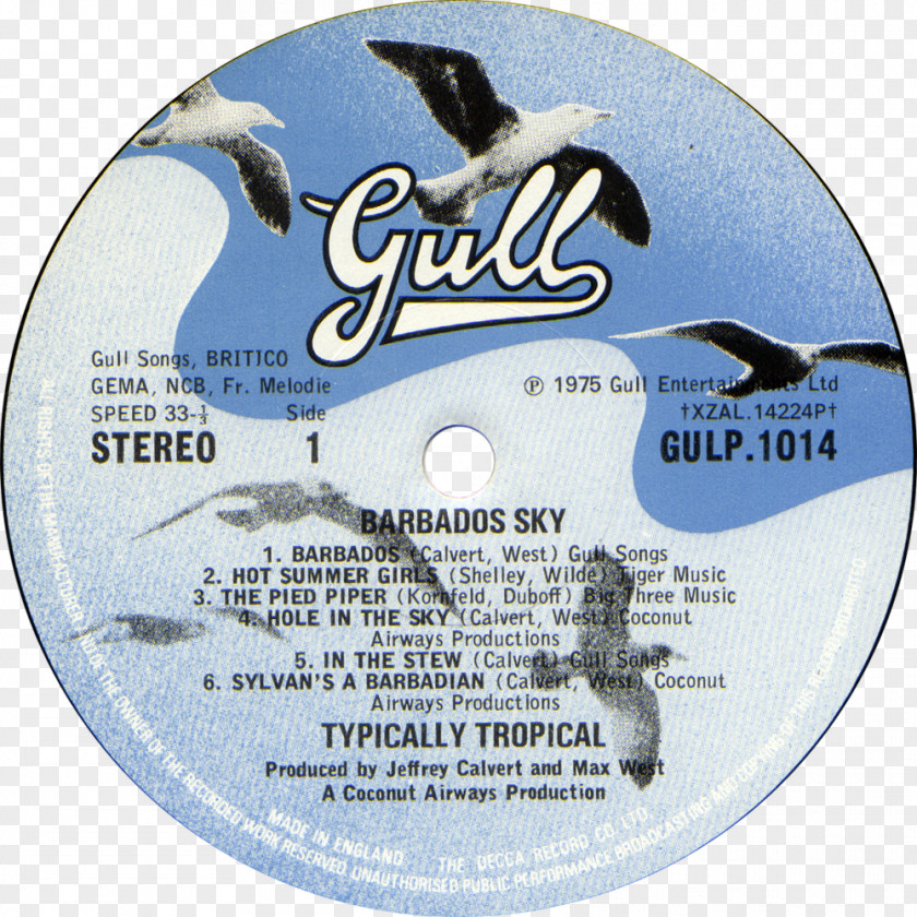 Tropical Label Typically Barbados Sky Lyrics Liner Notes PNG