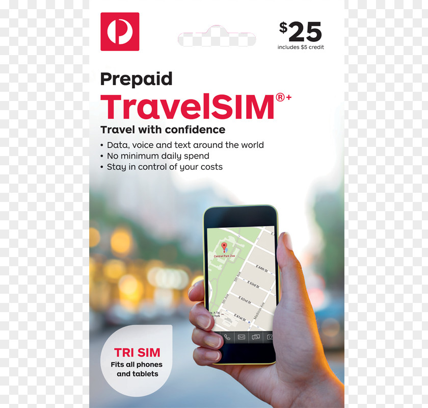 Vodafone New Zealand Prepaid TravelSIM®+ Australia Post Mail Subscriber Identity Module Smartphone PNG