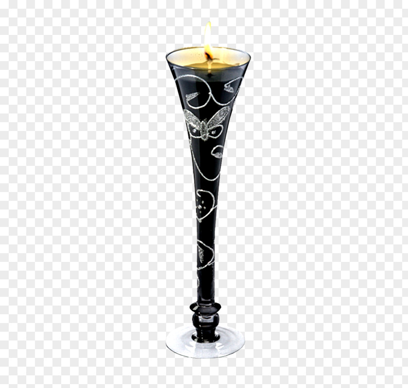 Black Glass Candle Martini Cocktail Garnish Wine Champagne PNG