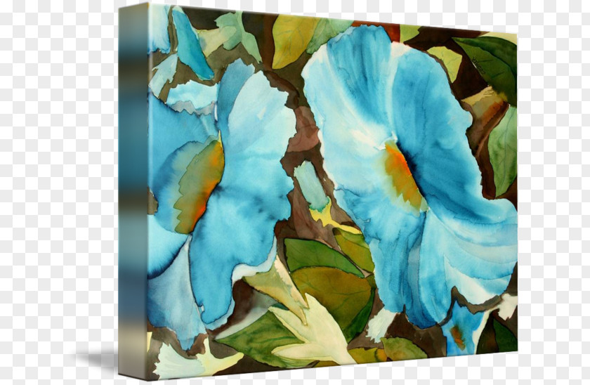 Morning Glory Watercolor Painting Modern Art PNG