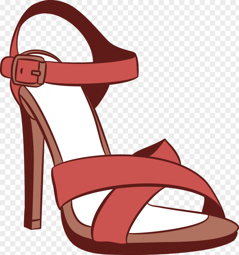 Vector Female High-heeled Sandals Sandal Footwear Shoe PNG