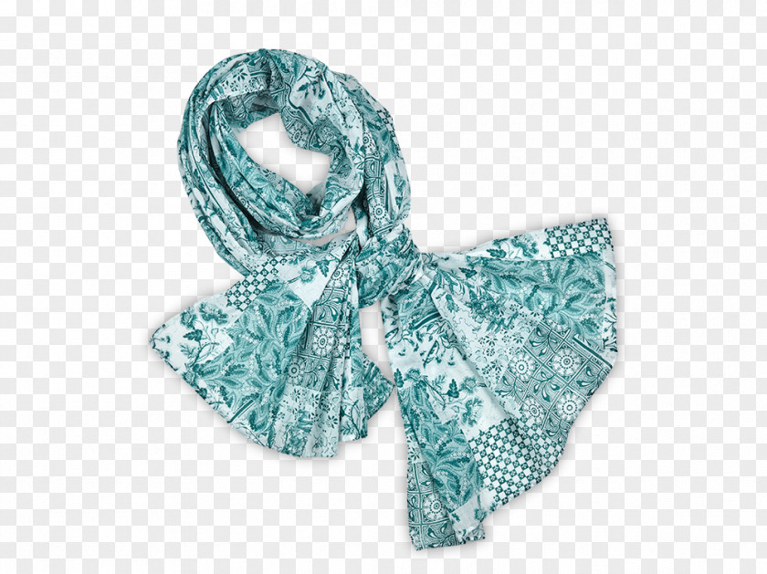 Bin Ornament Scarf Stole Turquoise PNG