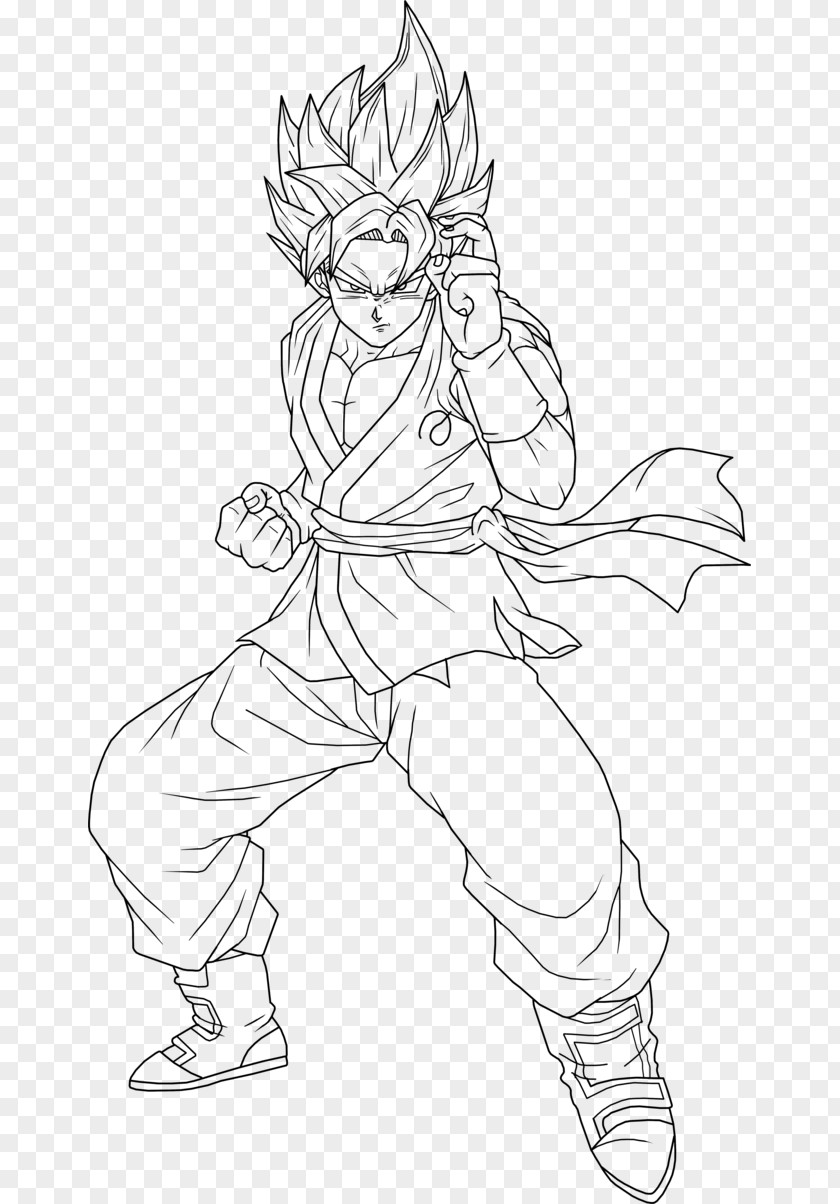 Goku Line Art Super Saiyan Drawing PNG