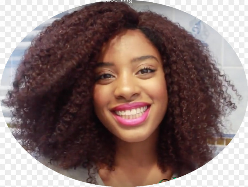 Hair Afro Jheri Curl S-Curl Coloring Brown PNG