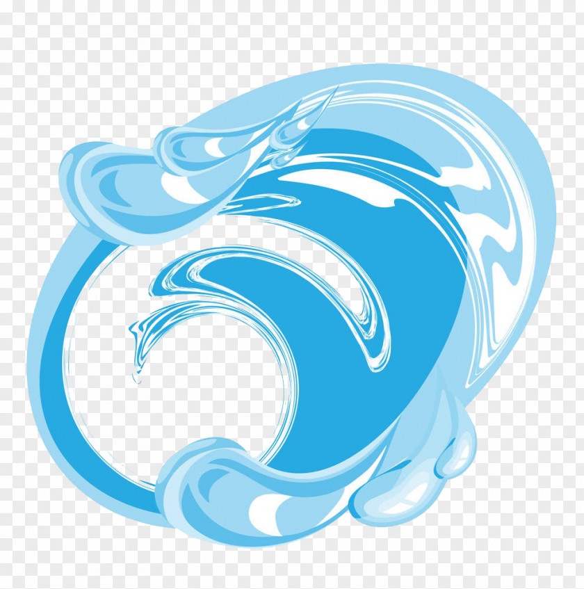 Blue Hand Painted Water Whirlpool Royalty-free Clip Art PNG
