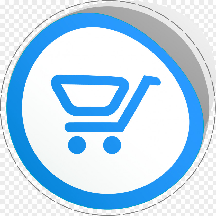 Blue Simple Label Shopping Cart Icon PNG