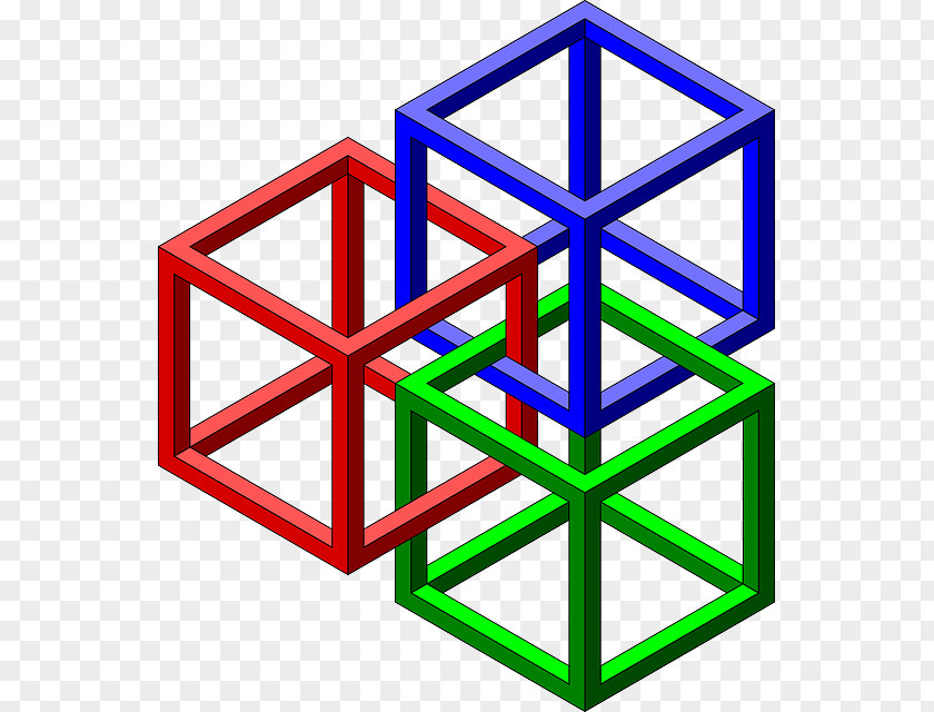 Cube Penrose Triangle Impossible Geometry PNG