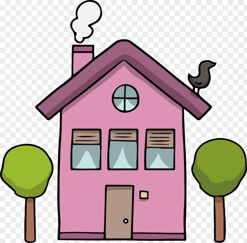 Lovely Purple Little House Clip Art PNG