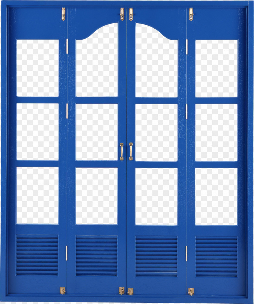 Door Window Blue Wall PNG