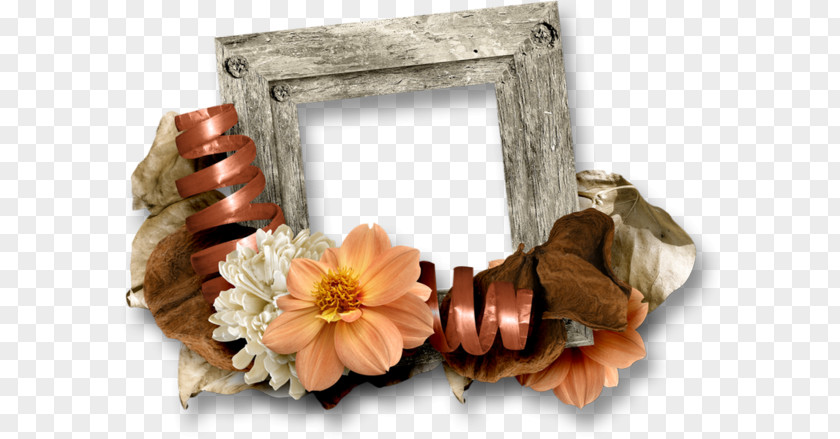 Petal Mirror Watercolor Flowers Autumn Frame PNG