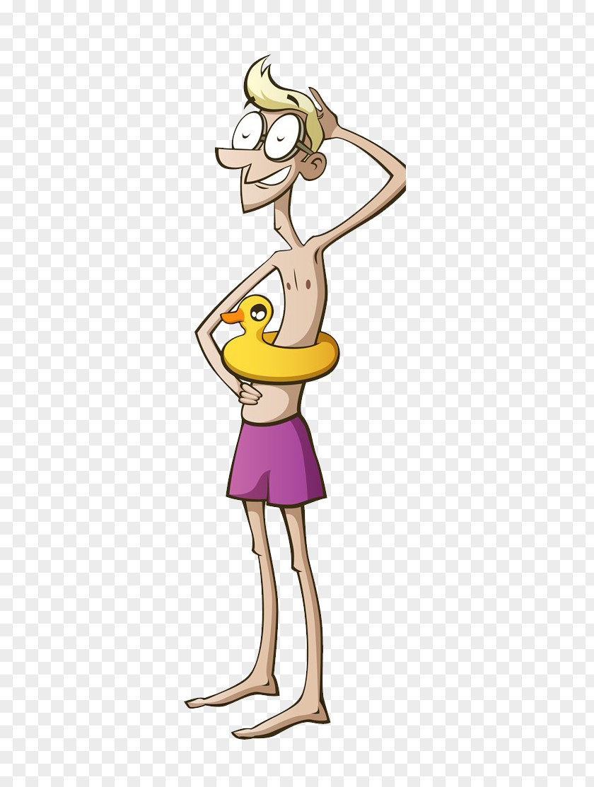 Swimming Thin Cartoon Humour Animation PNG