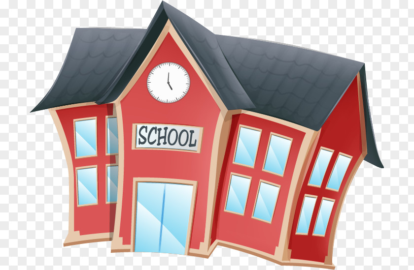 Vector Cartoon School House PNG