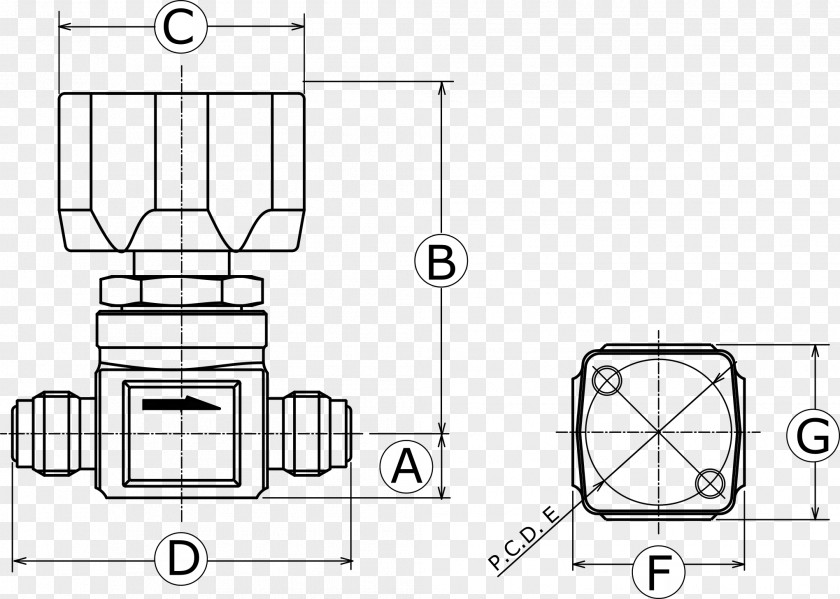 Metal Knob Technical Drawing Floor Plan Furniture PNG